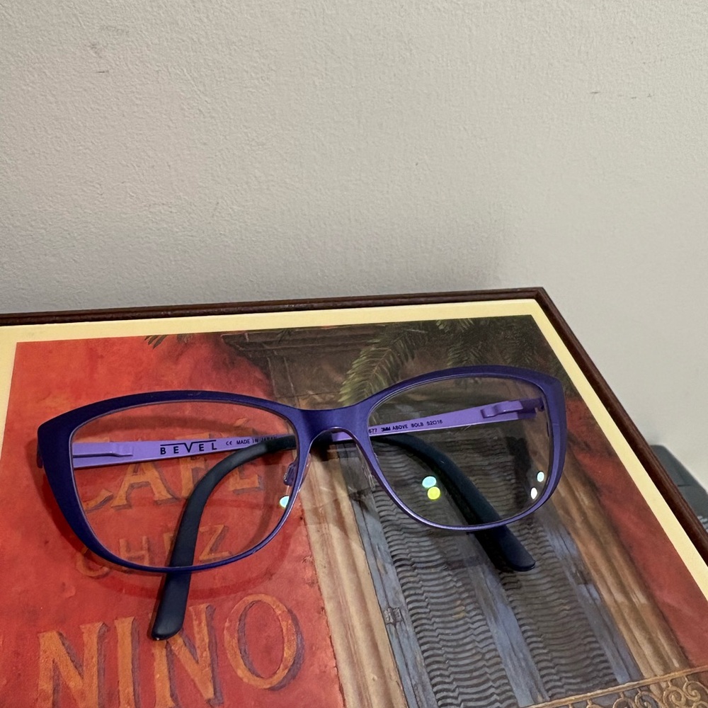 Bevel Purple Cat-Eye Eyeglass Frames women’s made in Japan